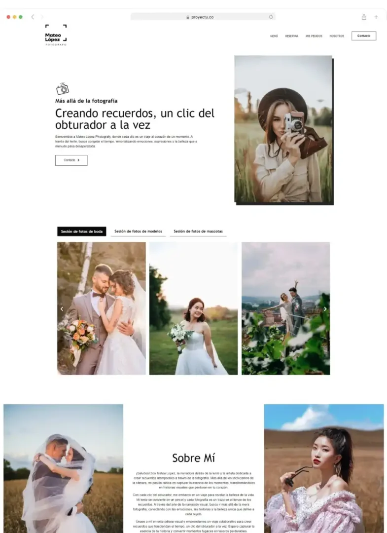 Ejemplo De Sitio Web Para Fotógrafo